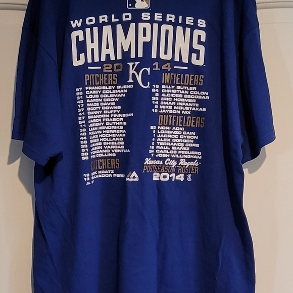 Men's Majestic KC Royals 2014 World Series error t shirt XL READ! RARE! - Picture 4 of 4